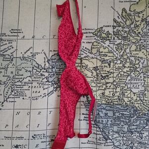 Cacique Vibrant Red Floral Lace Bra